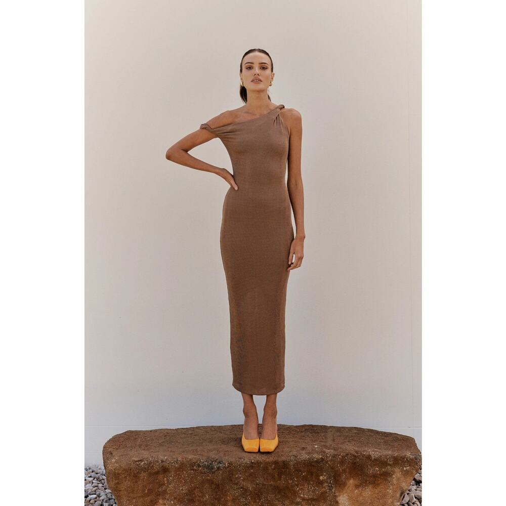 Johansen The Long Poppy Dress - S - Taupe